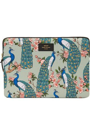 Wouf Bureau Accessoire Laptop Sleeve 13 Inch Royal Forest light blue/light pink