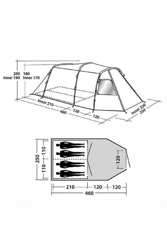 Easy Camp Tente Huntsville 400 dark grey/dark green