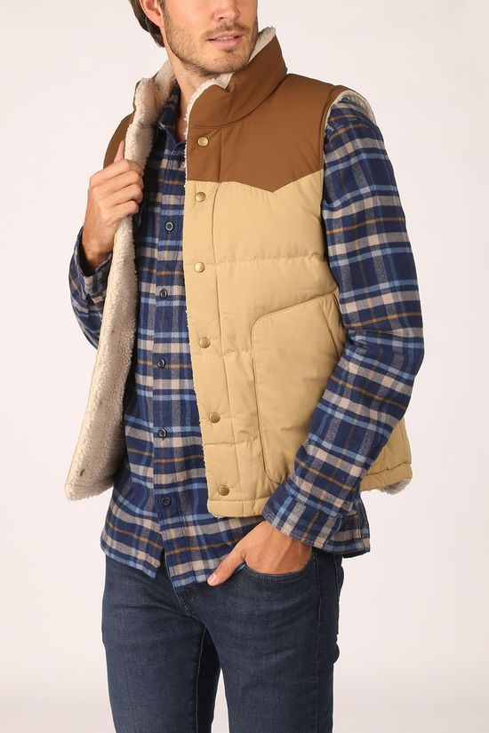 Patagonia Bodywarmer Reversible Bivy Down Sand Brown/Mid Brown
