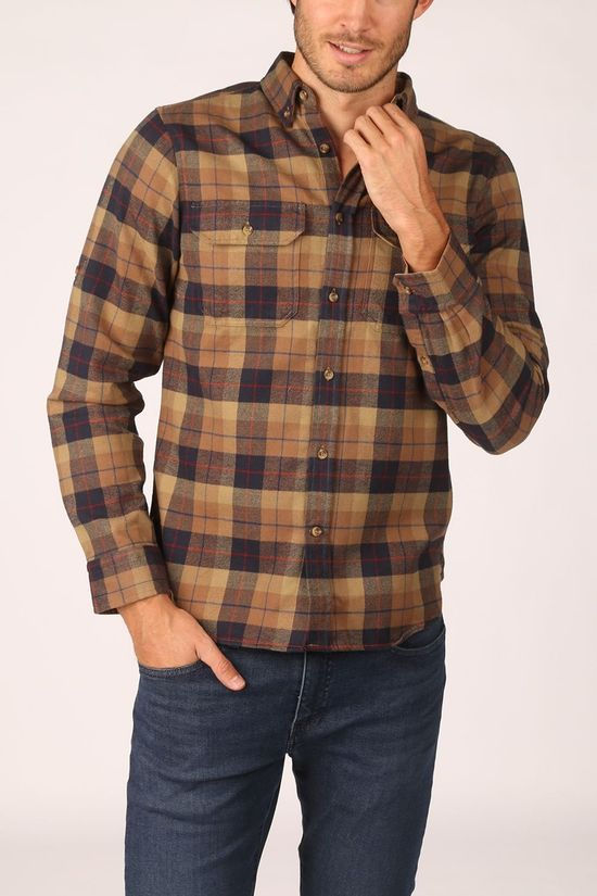 Fjällräven Hemd Sarek Heavy Flannel Sand Brown/Dark Blue