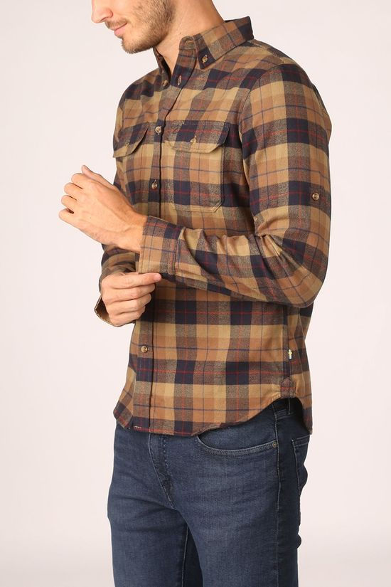 Fjällräven Hemd Sarek Heavy Flannel Sand Brown/Dark Blue
