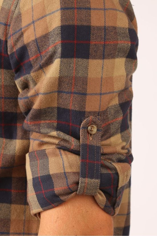 Fjällräven Hemd Sarek Heavy Flannel Sand Brown/Dark Blue