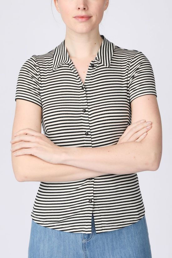 King Louie Polo Tweedy Stripe Ecru/Black