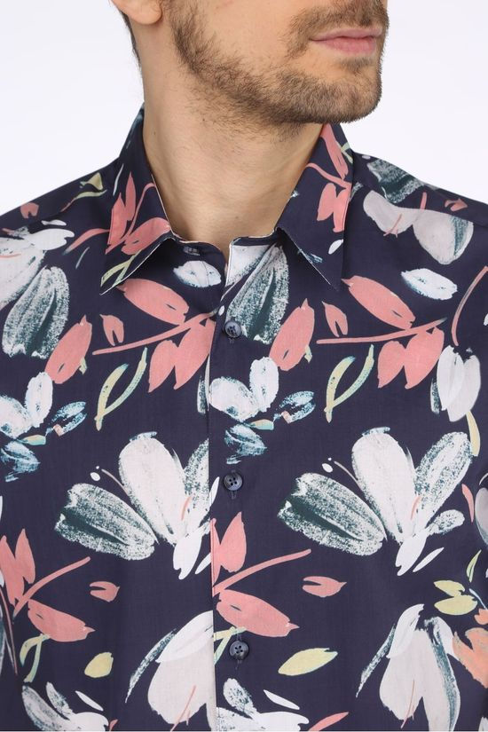 Ben Sherman Hemd 0063420 Dark Blue/Ass. Flower