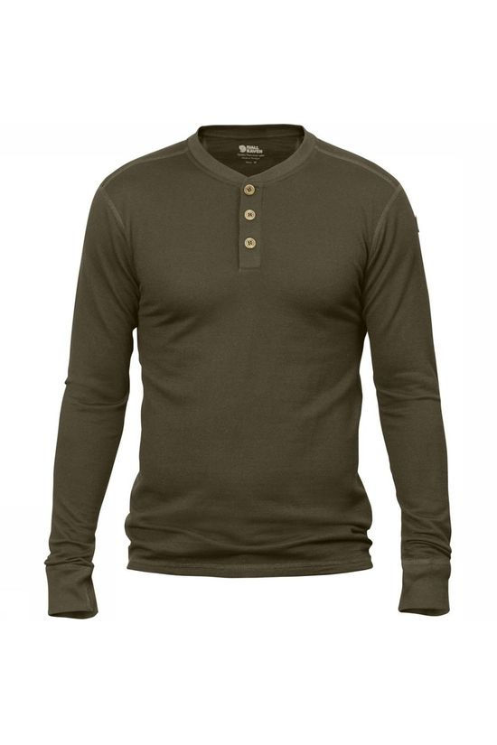 Fjällräven T-Shirt Lappland Merino Henley dark khaki