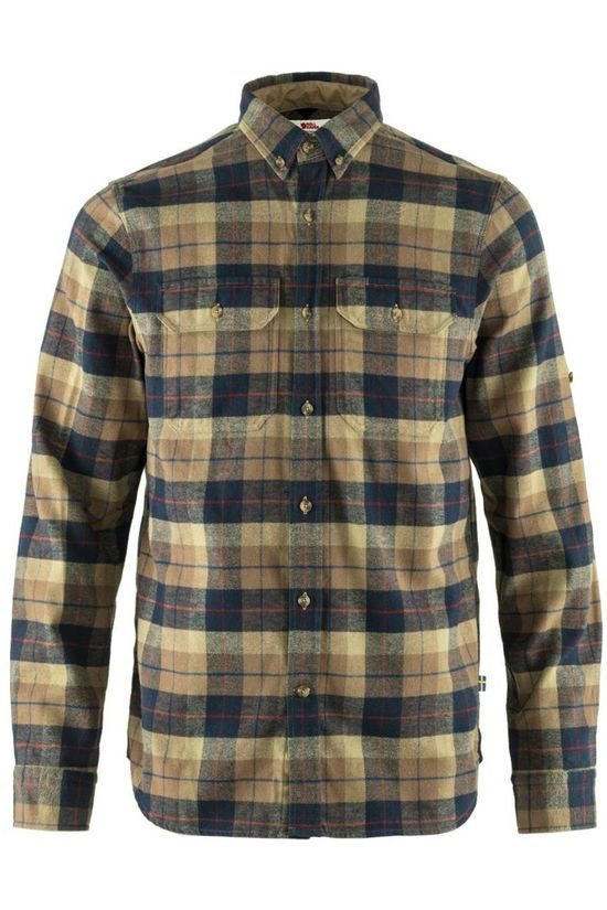 Fjällräven Hemd Sarek Heavy Flannel Sand Brown/Dark Blue