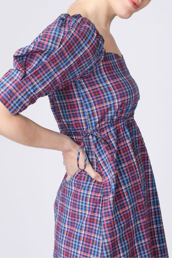 Grace&Mila Jurk Constance Navy Blue/Checks