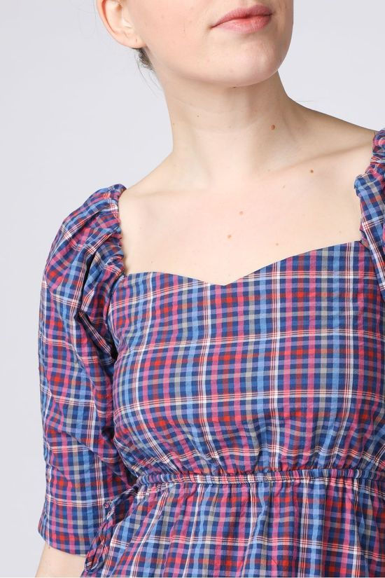 Grace&Mila Jurk Constance Navy Blue/Checks