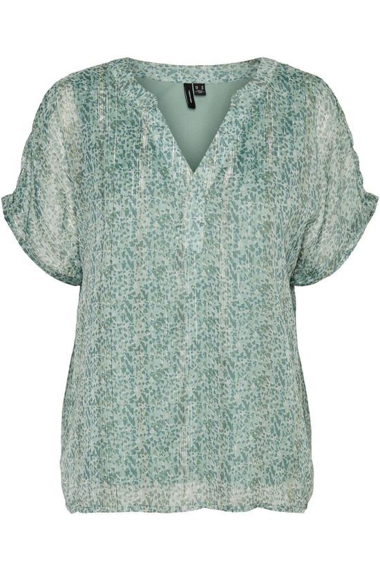 Vero Moda T-Shirt Lulu Ss Vneck light green