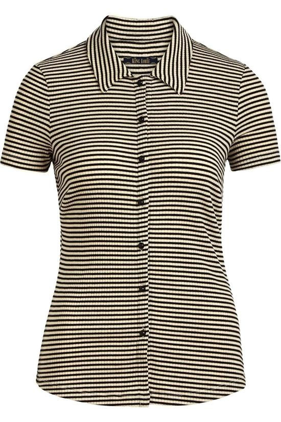 King Louie Polo Tweedy Stripe Ecru/Black