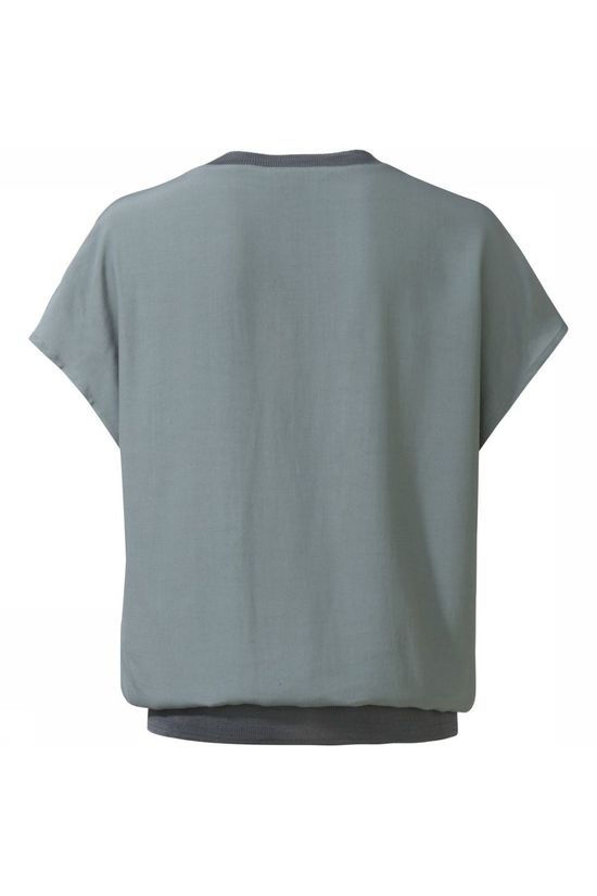 Yaya Blouse Woven Rib V-Neck mid green