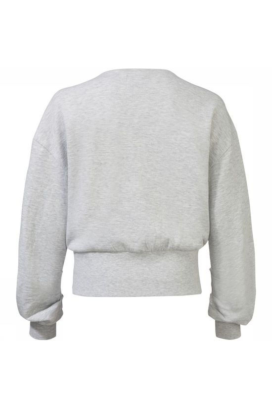 Yaya Pull Printed Jersey W. Drape Sleeves Light Grey Marle
