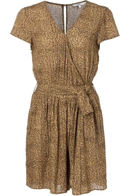 Yaya Jumpsuit Belted Playsuit With Animal Print Dark Brown/Ass. Geometric