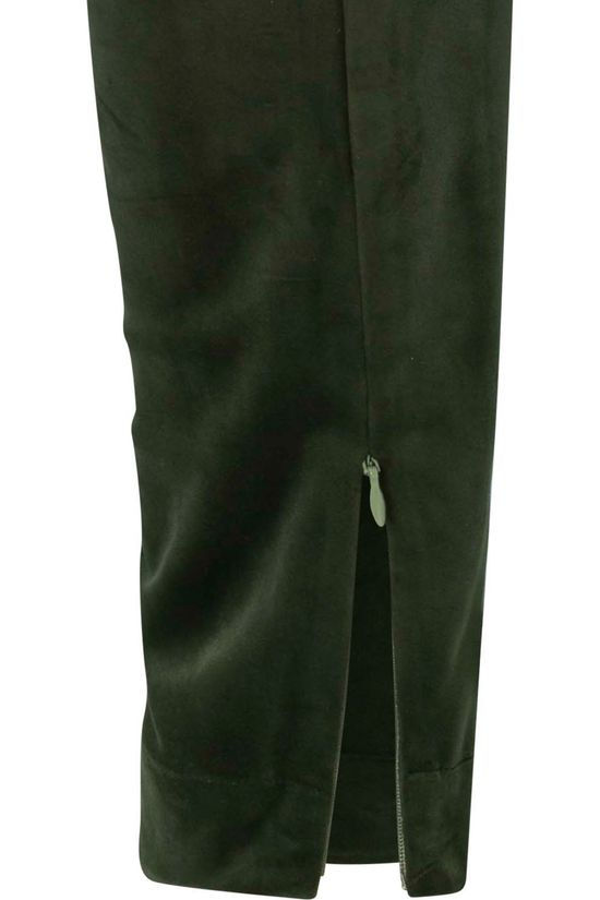 Yaya Legging Velvet Stretch Legging dark green