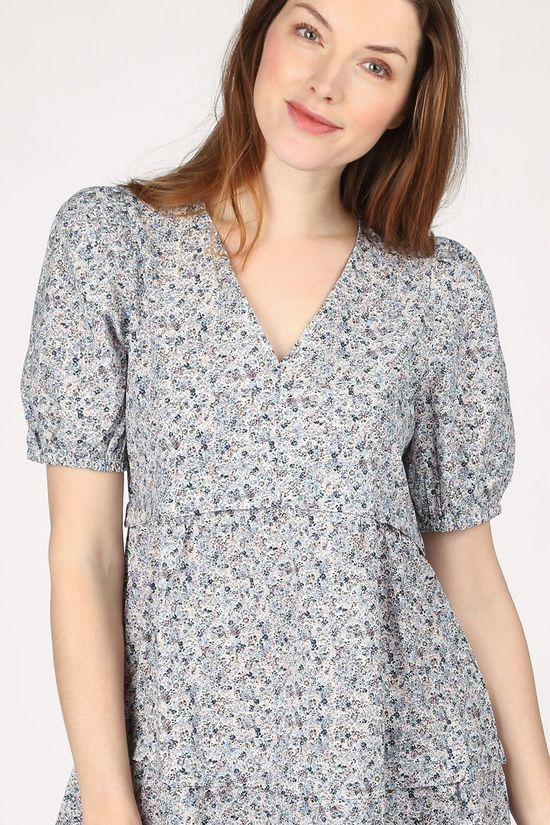 Ichi Robe Ixzarah Dr Light Blue/Ass. Flower