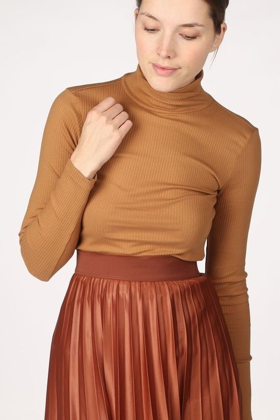 Vero Moda Sous-Pull irina Ls Roll-Neck Vma Sand Brown