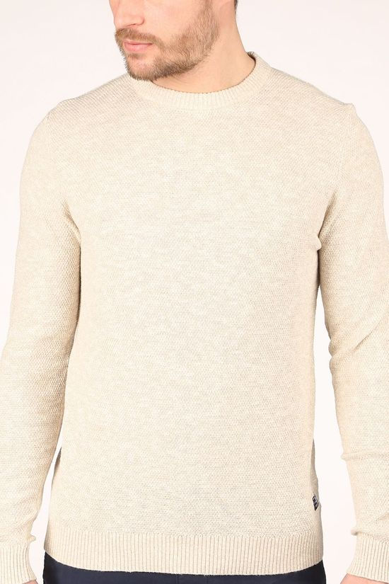 Premium Pull Jprtyler Knit Crew Neck Sts Ecru