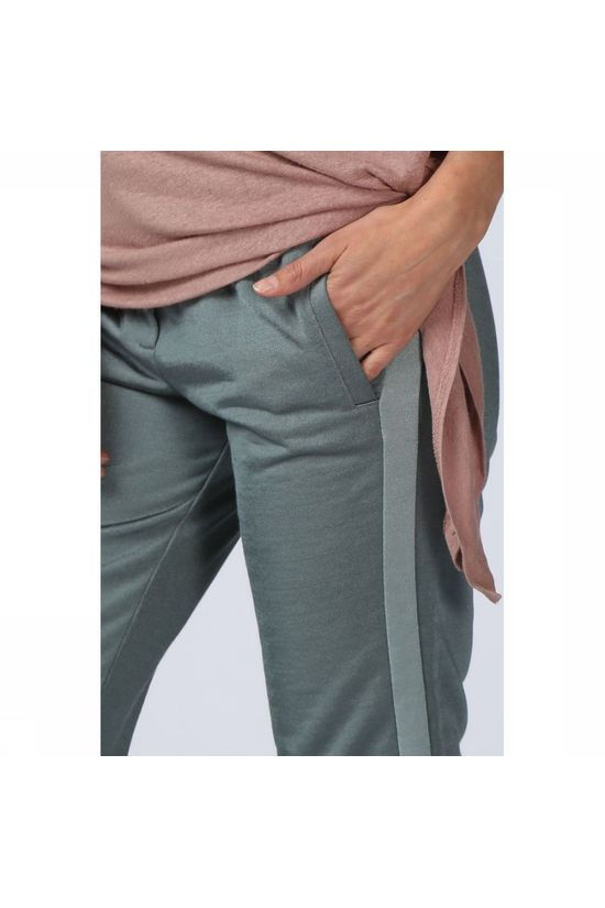 Yaya Pantalon Sporty With Contrast Stripe mid green