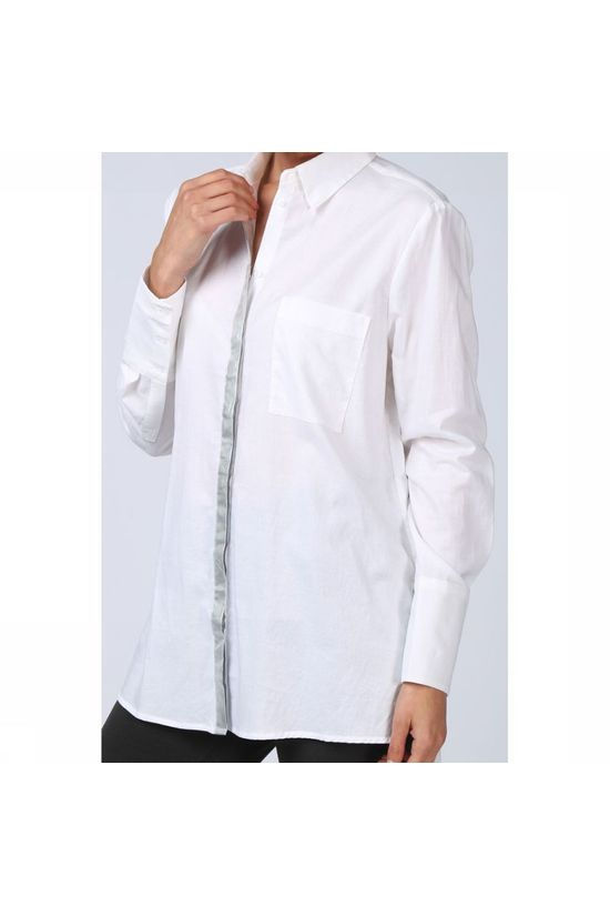 Yaya Hemd Metallic Placket off white/silver