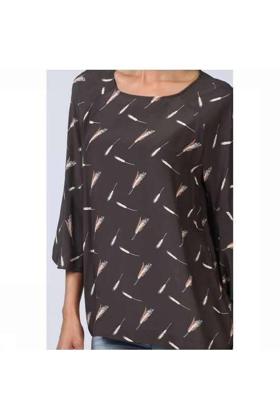 Yaya Blouse Woven Flower Print Black/Ass. Geometric