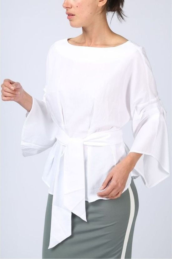 Yaya Blouse Strap At Waist white