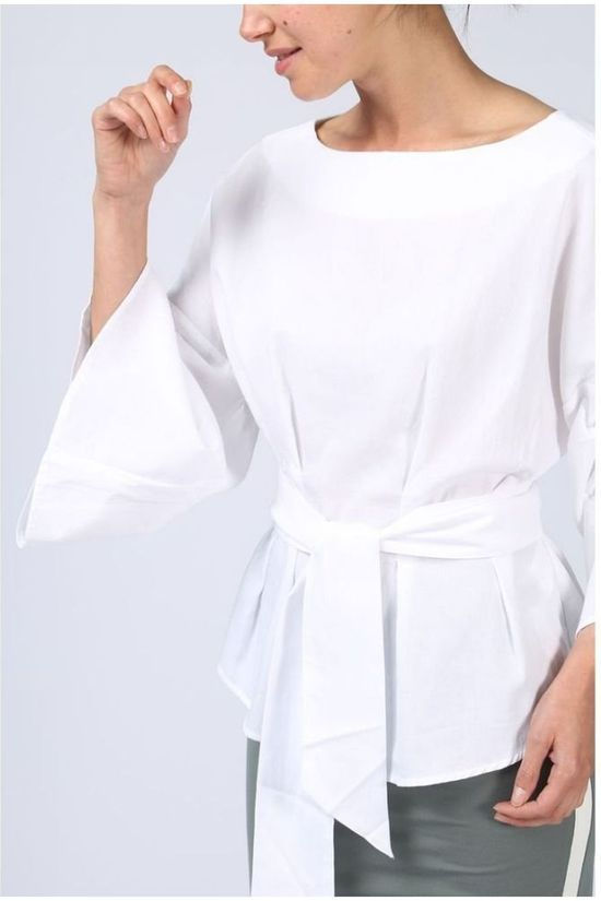 Yaya Blouse Strap At Waist white